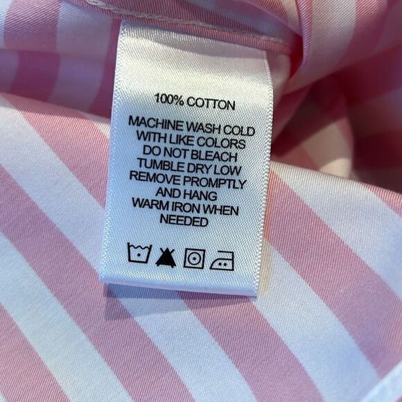 Foxcroft NYC Heritage Non Iron Shaped Tunic Sz 4 pink and white striped - Picture 9 of 9